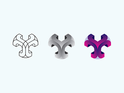 Smooth Cube Purple Complete design icon logo vector