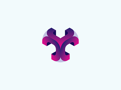 Smooth Cube Purple design icon logo vector