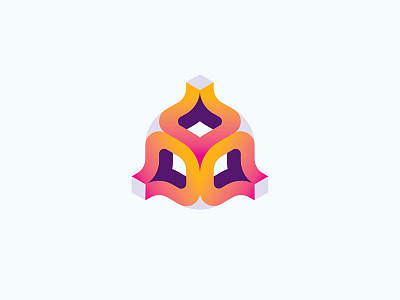 Smooth Cube Orange design icon logo vector