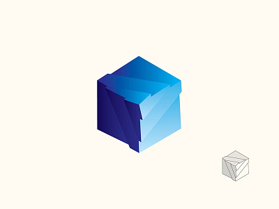 Blue Cube Logo design icon logo vector
