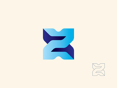 X2 Blue Logo design icon logo vector
