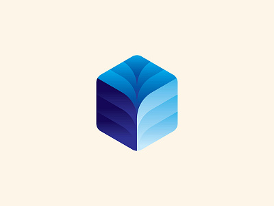 Blue Cube Logo design icon logo vector