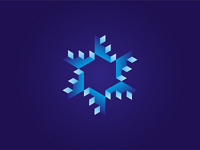 Geometric snowflake branding design icon logo vector