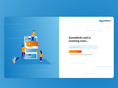 Coming Soon Page Appmakerz design figma illistration ui vector
