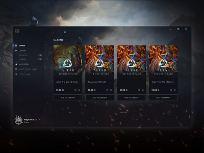 Game Launcher Concept by Stan Lavrik on Dribbble
