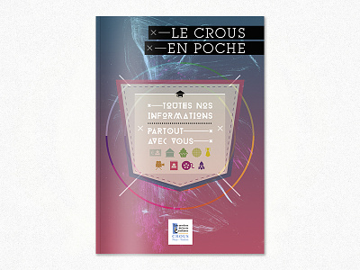 Le Crous en poche blue booklet brochure cover crous edition icons picto pocket print student