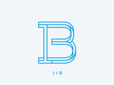 B monogram b blue cyan identity initials letter logo monogram outlines typography