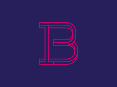 B monogram b blue identity initiale letter logo monogram outlines rubine typography