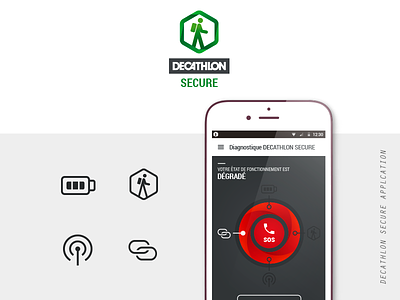 Decathlon Secure app application dashboard flat mobile mountain ui ux