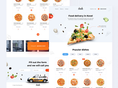 Landing food delivery | Free figma design figma food food and drink free freelance landing pizza uiux webdesign