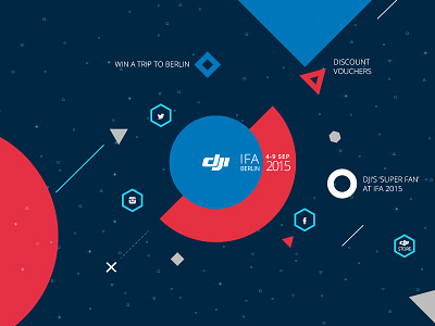 DJI at IFA Berlin 2015 berlin branding dji drone event exhibition galaxy geometry kv shapes space technology