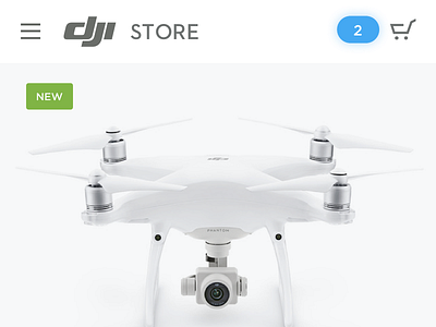 DJI mobile store: Product detail badge component dji ecommerce mobile new product store