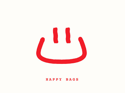 Happy Bags concept bag brush face happy logo smile smiley stroke