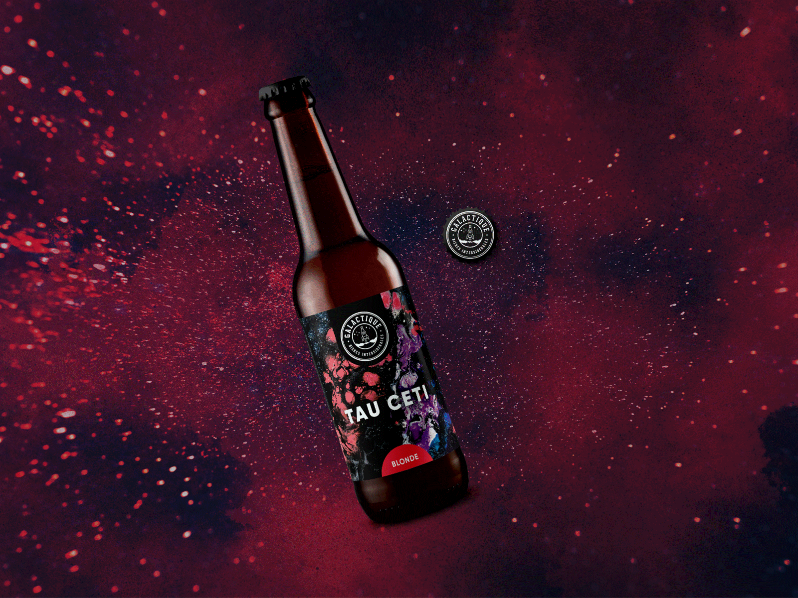 Beer label Galactique Brewery (animated) beer brand design brand identity branding brewery brewery branding craft beer craft brewery craftbeer design graphic design