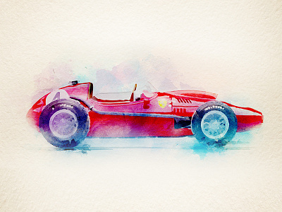 Ferrari 246 car concept design digital f1 ferrari formula illustration illustrator ink lettering water color