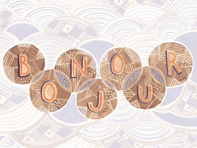 Bonjour bonjour font hand lettering letter