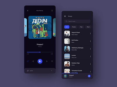Music App dailyui listening minimalist mobile mobile design mobile ui modern design music music app popular song song app ui inspiration uiux