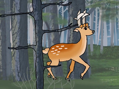 Deer Running animation design illustration