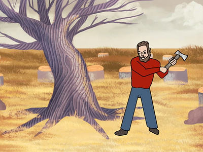 Lumberjack animation design illustration