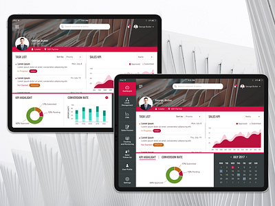 Insurance Agent Dashboard dashboard design insurance app ipad tablet ui design