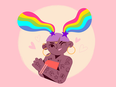 Pride design digital gay parade girl illustration illustrator love peace pride pride month rainbow tattoo texture vector