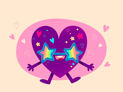 peace and love digital gay parade heart illustration illustrator joy love pride pride month rainbow star vector