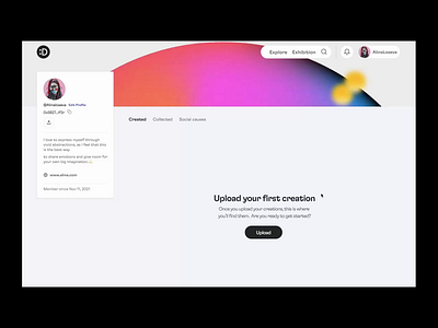 Upload an NFT at DoinGud animation cool creation crypto dao design doingud impact marketplace minimal motion graphics nft product design sexy ui upload ux