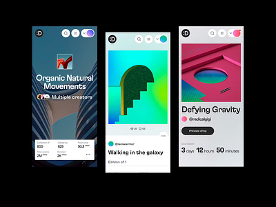 NFT Pages at DoinGud activity animation collection cool creativity crypto design doingud grandients graphic design marketplace minimal nft product design product page sexy ui ux