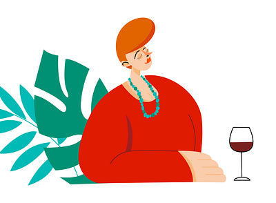 lady in red art branding design flat illustration illustrator minimal vector web website