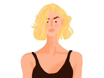 portrait art blond design flat girl illustration illustrator ipadproart minimal procreate art vector woman