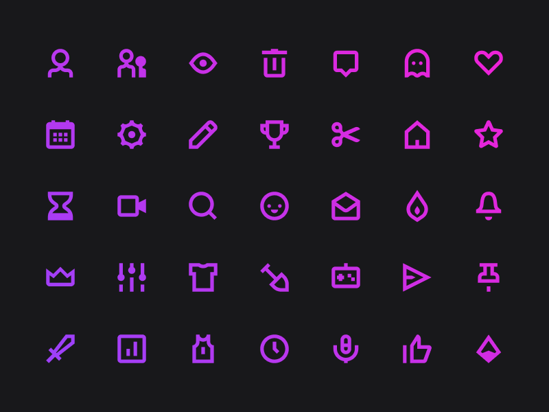 Twitch Icon Set by Kyle Crumrine for Twitch on Dribbble