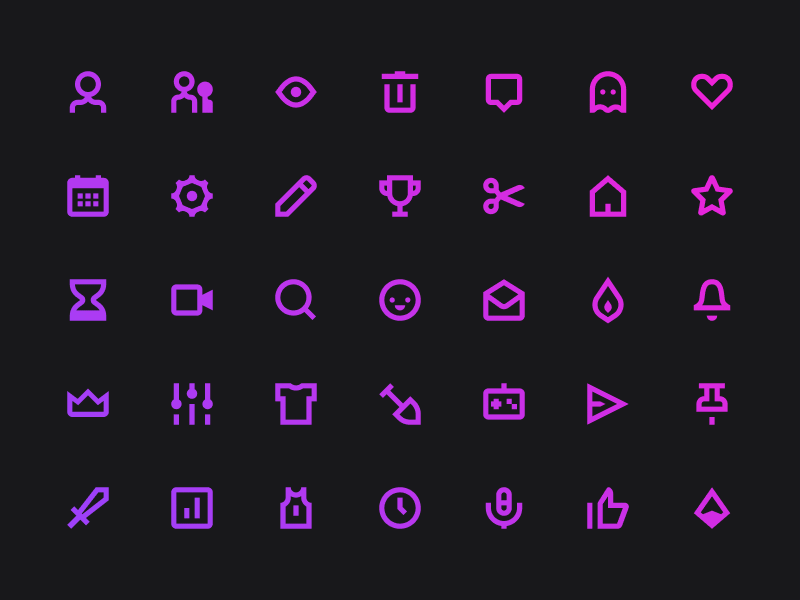 Twitch Icon Set iconography icons svg icons symbols vector art