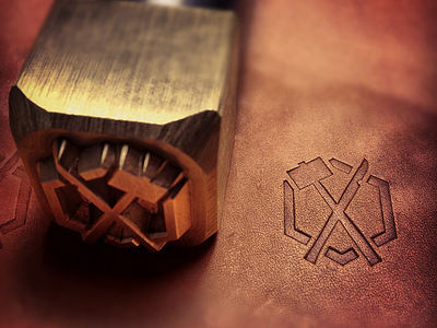 Knife And Mallet leather stamp logo