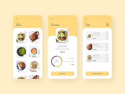 Mobile app - MyMeal app app design application calories clean clean design concept concept design dishes food food app hello dribble order ui ux