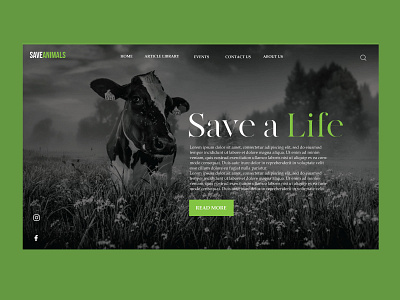 SaveAnimals UI animalswebsite landingpage ui uidesign uidesigns webdesign website