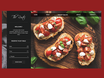 Resturant Online Reservation UI design