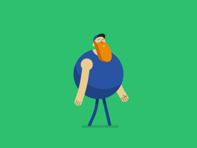 Whistling guy animation character design flat