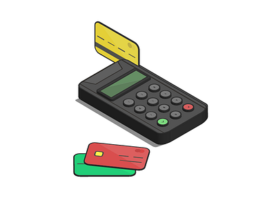 POS Terminal 2d flat icon illustration isometric