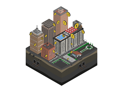 City antage house illustration isometric plutus