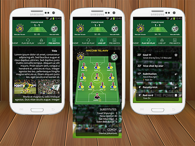 Football application icons mobile app web design