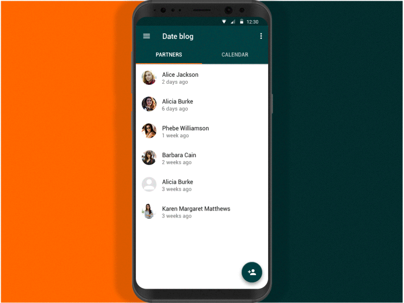 Date App android animation app gif material design