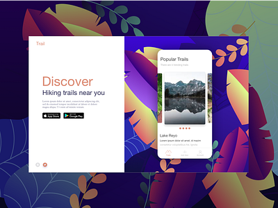 Discover Hiking Trails app design ui