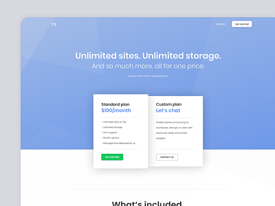 Hosting Services - Landing Page
