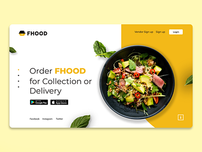 Food Application Website Landing Page