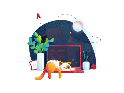 World Sleep Day animal ball cat code coding develop developer development dream dreaming plant rocket sleep sleeping software space