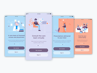 Onboarding Screens branding carousel chat chat app illustration login onboarding signup ui ux