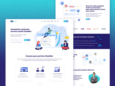 ChatBot - Landing Pgae artificial intelligence chat chatbot design interface landing design landing page minimalistic platform product trend ui userinterface ux ui web webdesign website