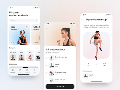 Fitness & Workout Mobile App Concept app concept fitness mobile sport ui ux workout