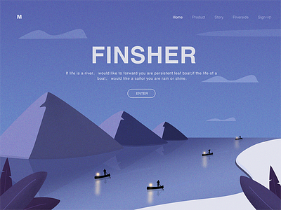 Finsher design finsher illustration mountain web