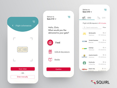 Airport Delivery Prototype app branding delivery design food app ui